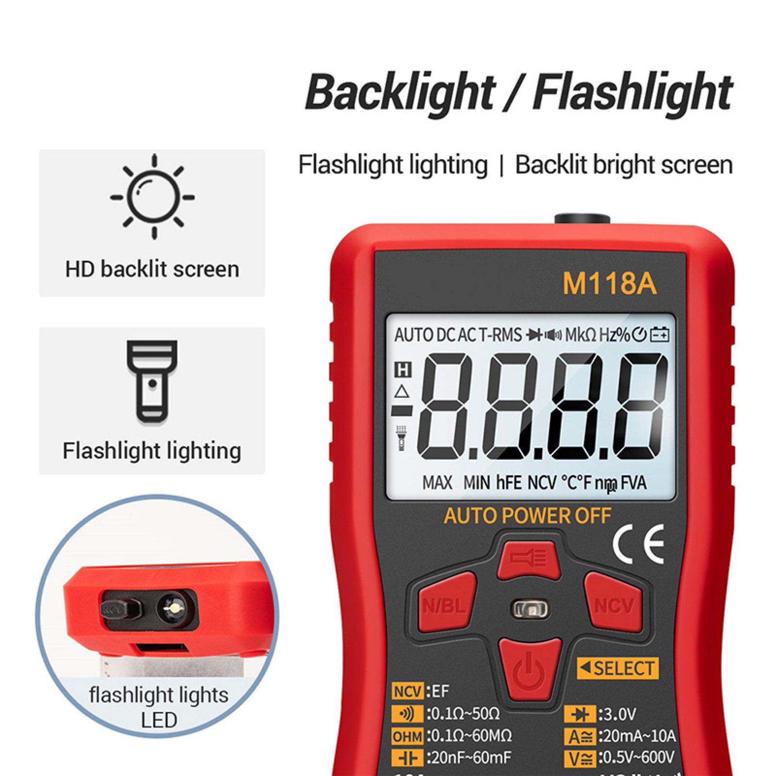 ANENG M118A 6000 Count Multifunktions Digital Multimeter Hand Spannungstester E