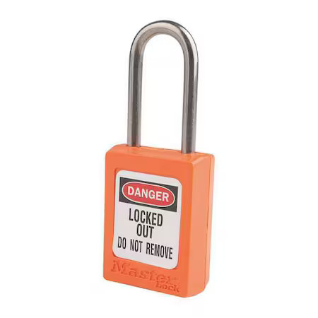 Master Lock S31kas12orj Lockout Padlock, Keyed Alike, Thermoplastic, Orange, 1
