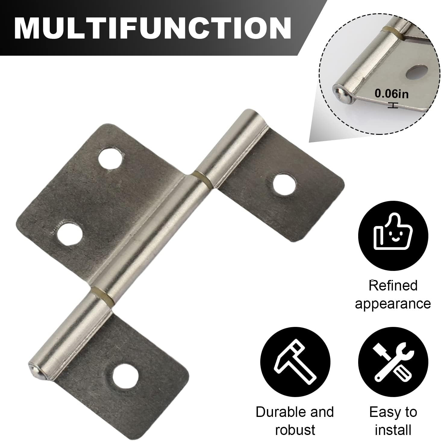Three Leaf Non-Mortised Hinge for Mobile Home & RV Interior Bifold Door Hinges S