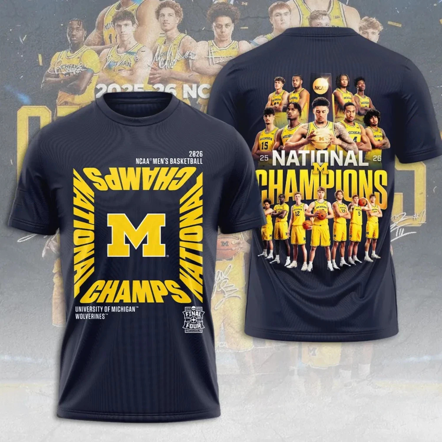 HOT!! Michigan Wolverines 2026 National Champions T-Shirt Men's Basketball Final