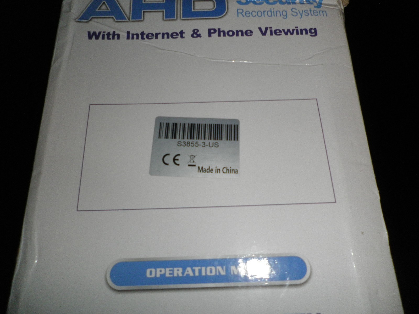AHD S3855-3-US recording security system 8 channels - 4 cameras
