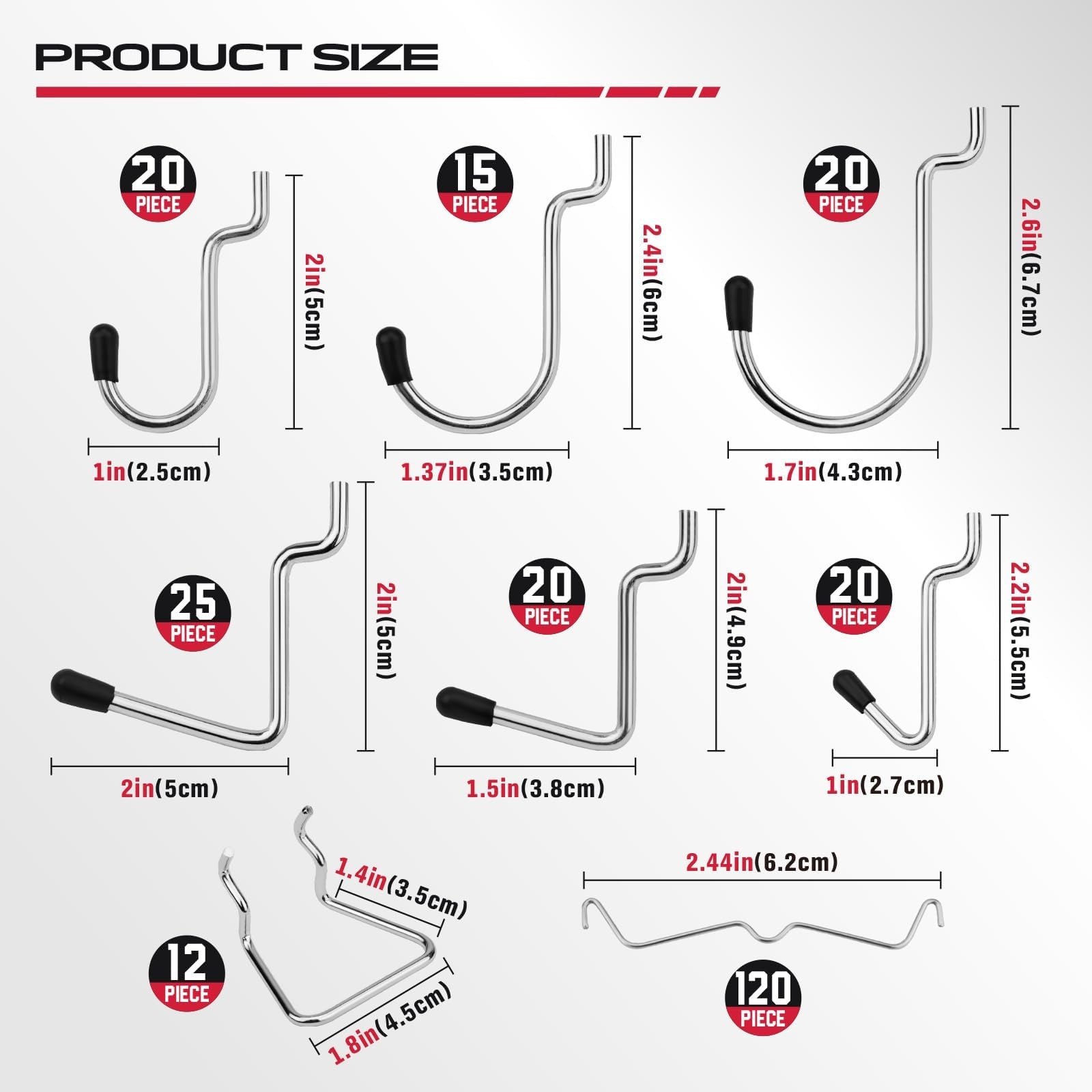 300-Piece Pegboard Hook Set, Organizer Accessories for Black