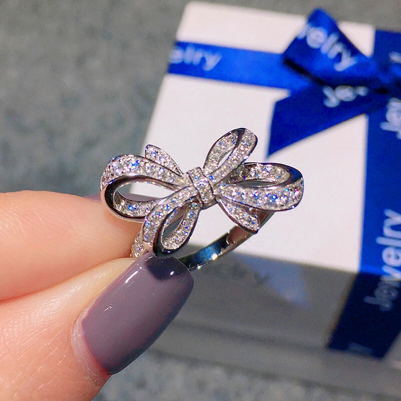 Gorgeous 925 Silver Filled Cubic Zircon Ring Women Jewelry Wedding Gift Sz 6-10