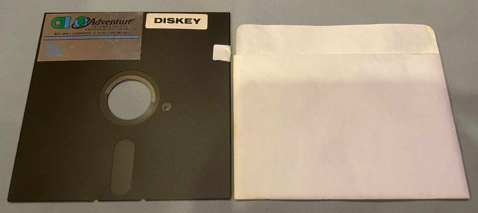 DISKEY- 1982 Atari 400/800 Computer Scott Adams AI Software 5.25" Disk - TESTED!