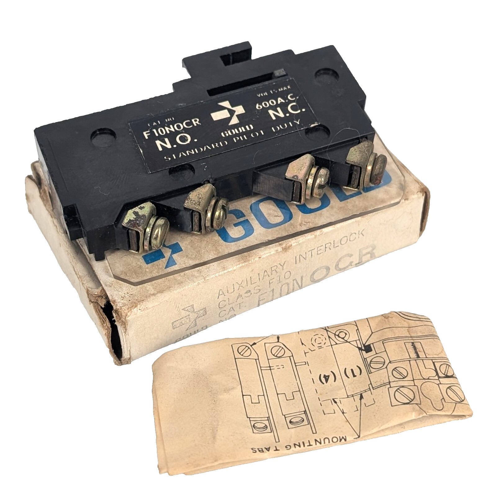 F10NOCR Gould Auxiliary Interlock Contact N.c. Normally Closed Block