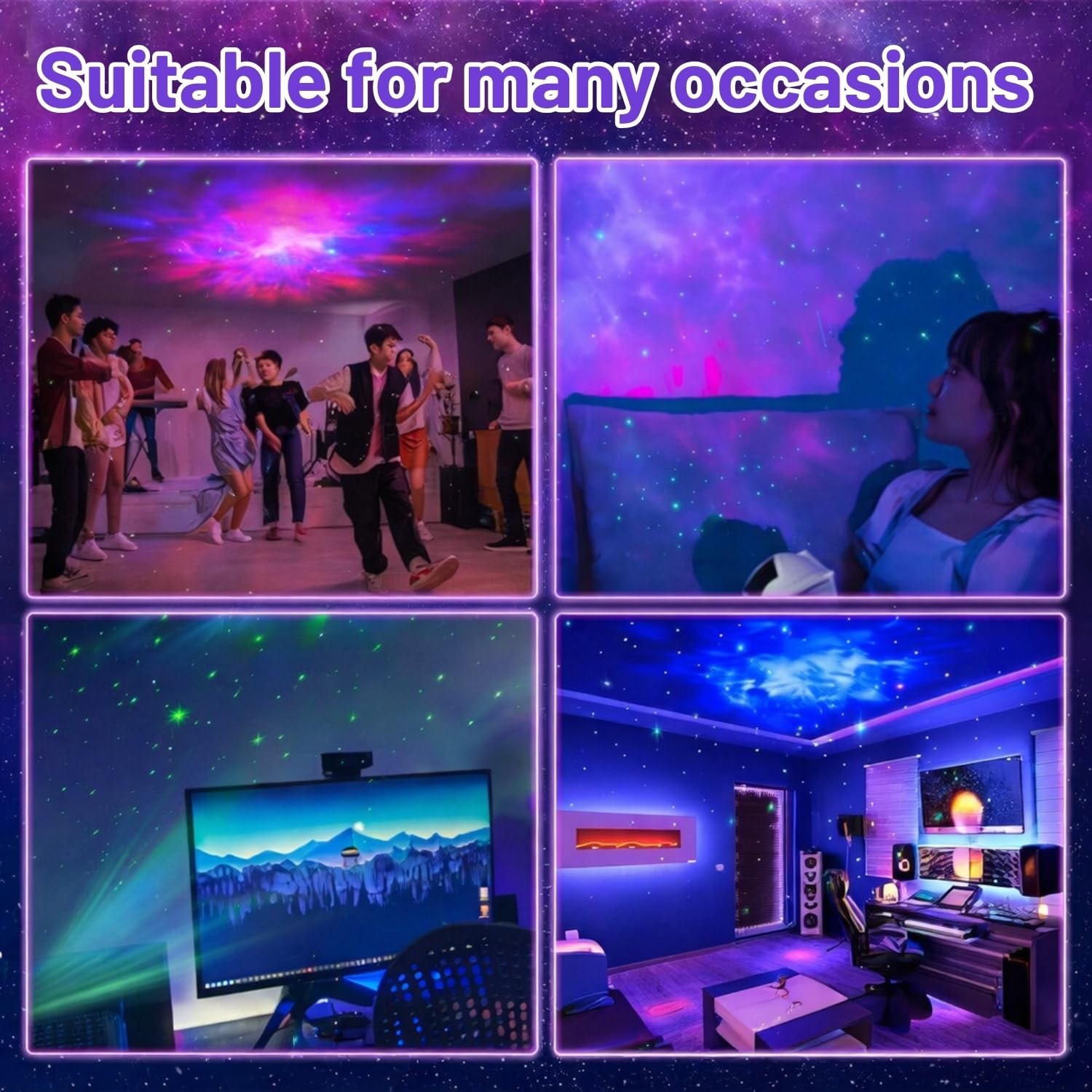 Mooyran Astronaut Starry Sky Night Light Projector - White