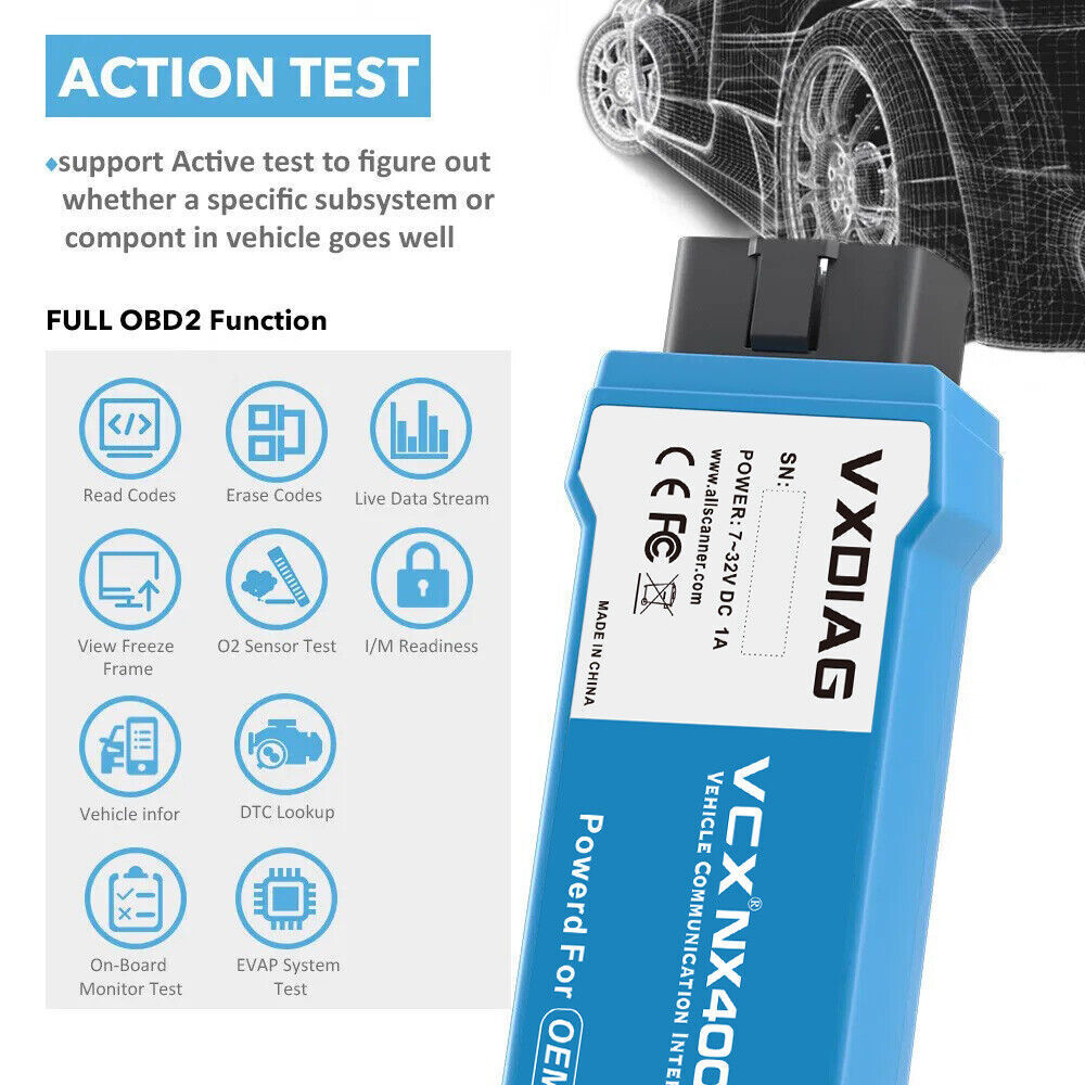 VXDiag NX400PRO for Toyota OBD2 Diagnostic Tool Code Reader Fit with SAE J2534