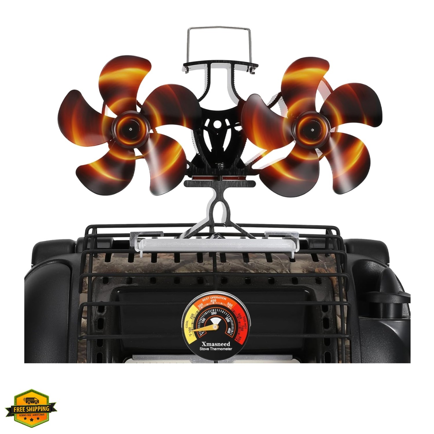 Wood Stove Fan for Buddy Heater, Heat Powered Fireplace Fan Thermoelectric Therm