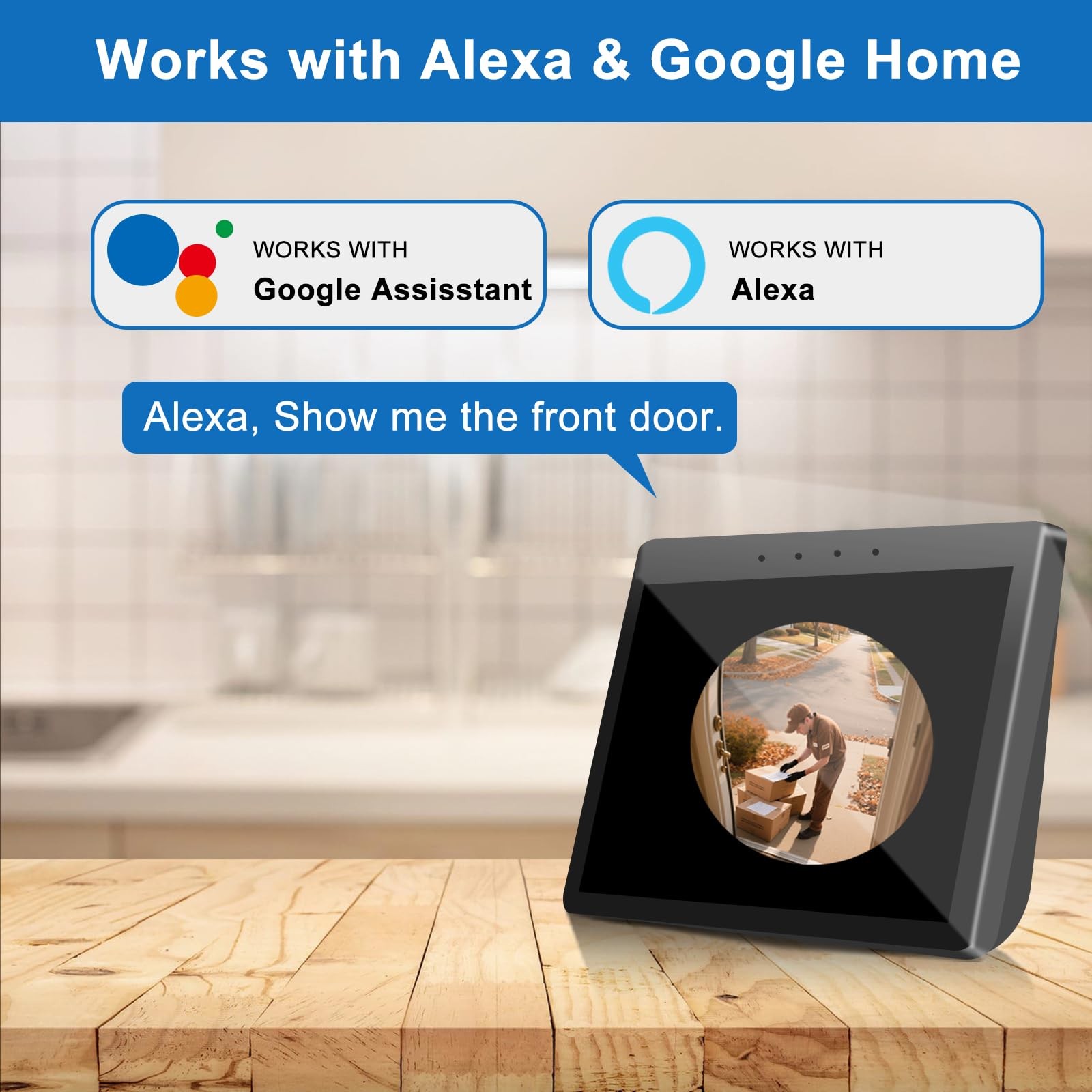 Doorbell Camera Wireless, Head-to-Toe Video - No Subscription Black