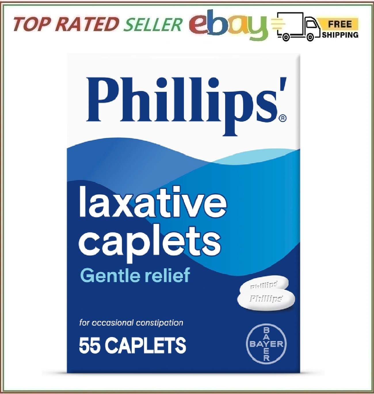 Easy-to-Swallow Laxative Caplets, 55 Count for Quick Relief