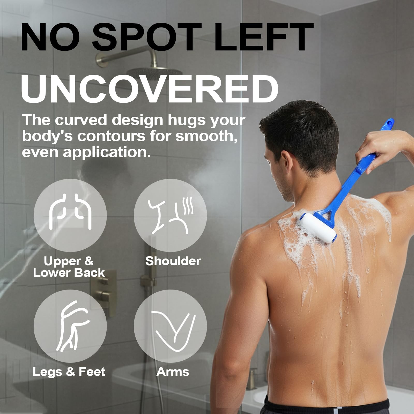 Lotion Applicator for Back & Body, Sunscreen One size fits all, Blue