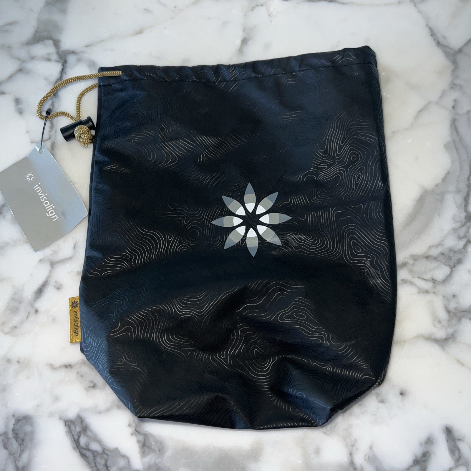 NWT sturdy black Invisalign adjustable close Storage Pouch travel Bag 9 X 11"