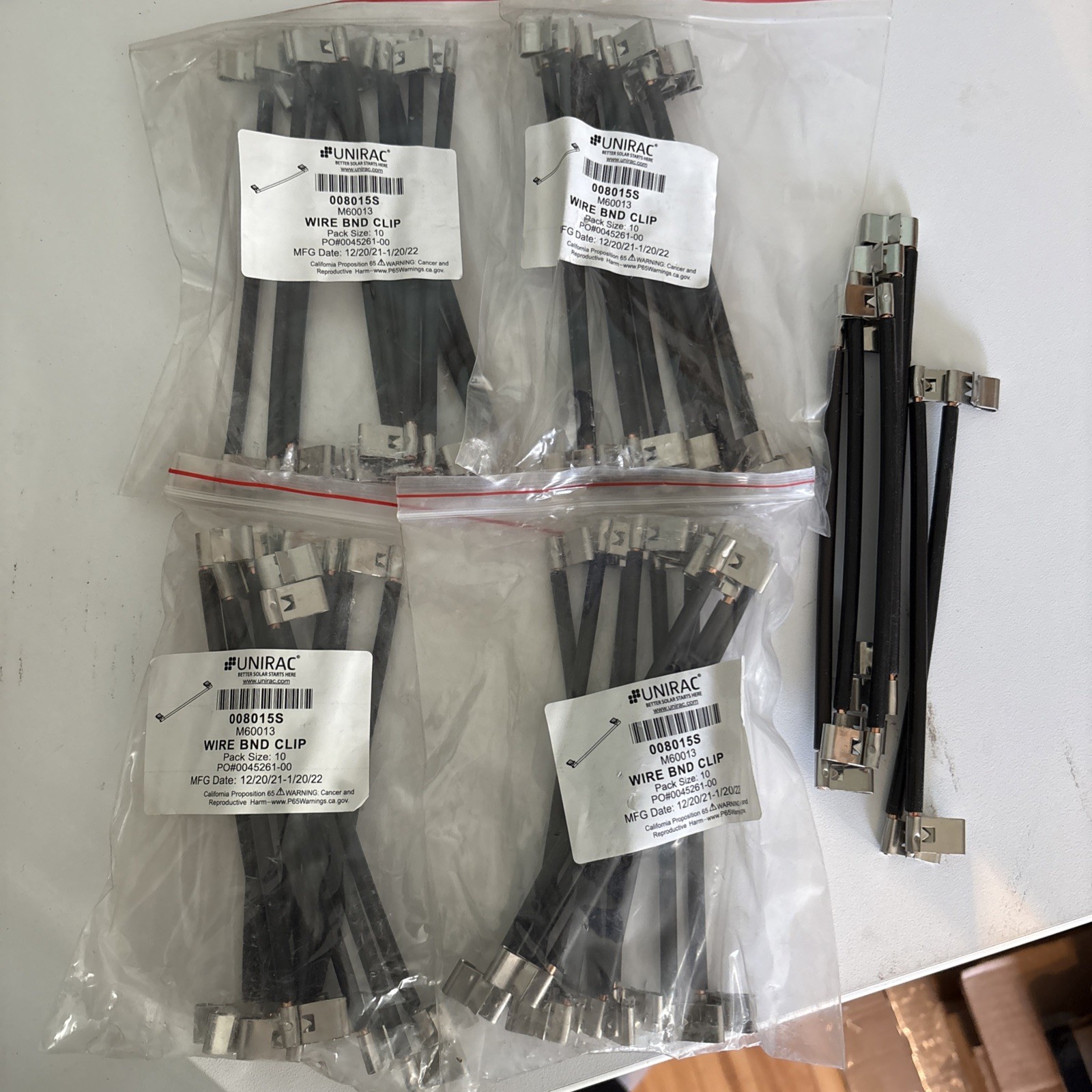 UNIRAC SolarFrame 008015S  Wire Bonding Clip (QTY 47)