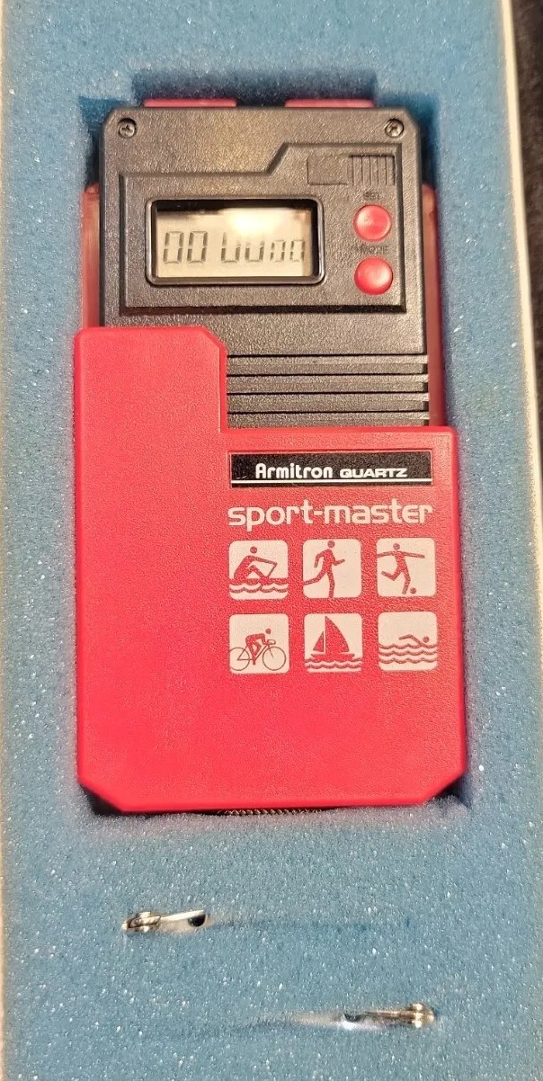Armitron quartz all sport master stopwatch stop watch w/Original Box Vtg Timer