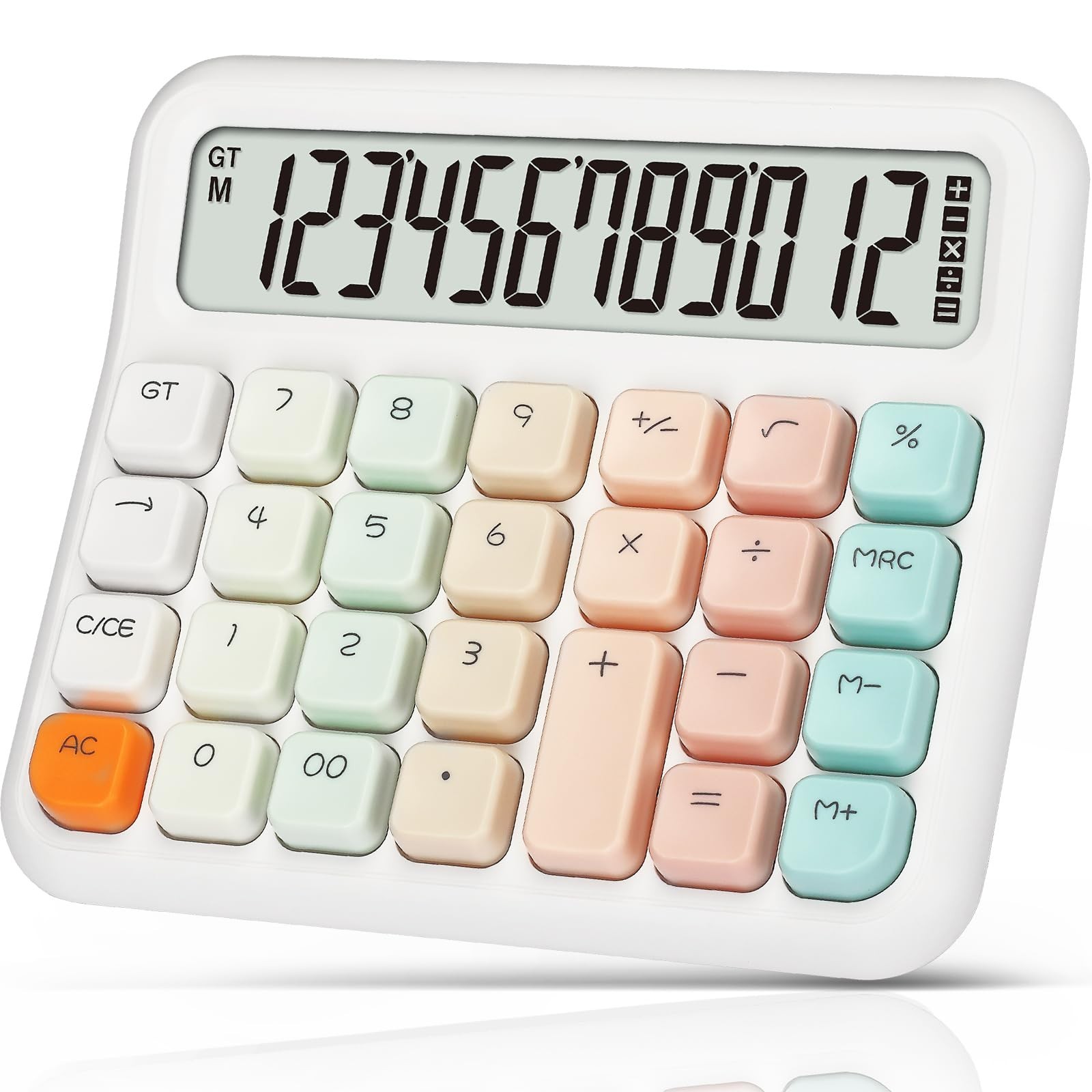 Pendancy Calculators Desktop 12 Digit, Gradient Pink Cute Basic Calculator wi...