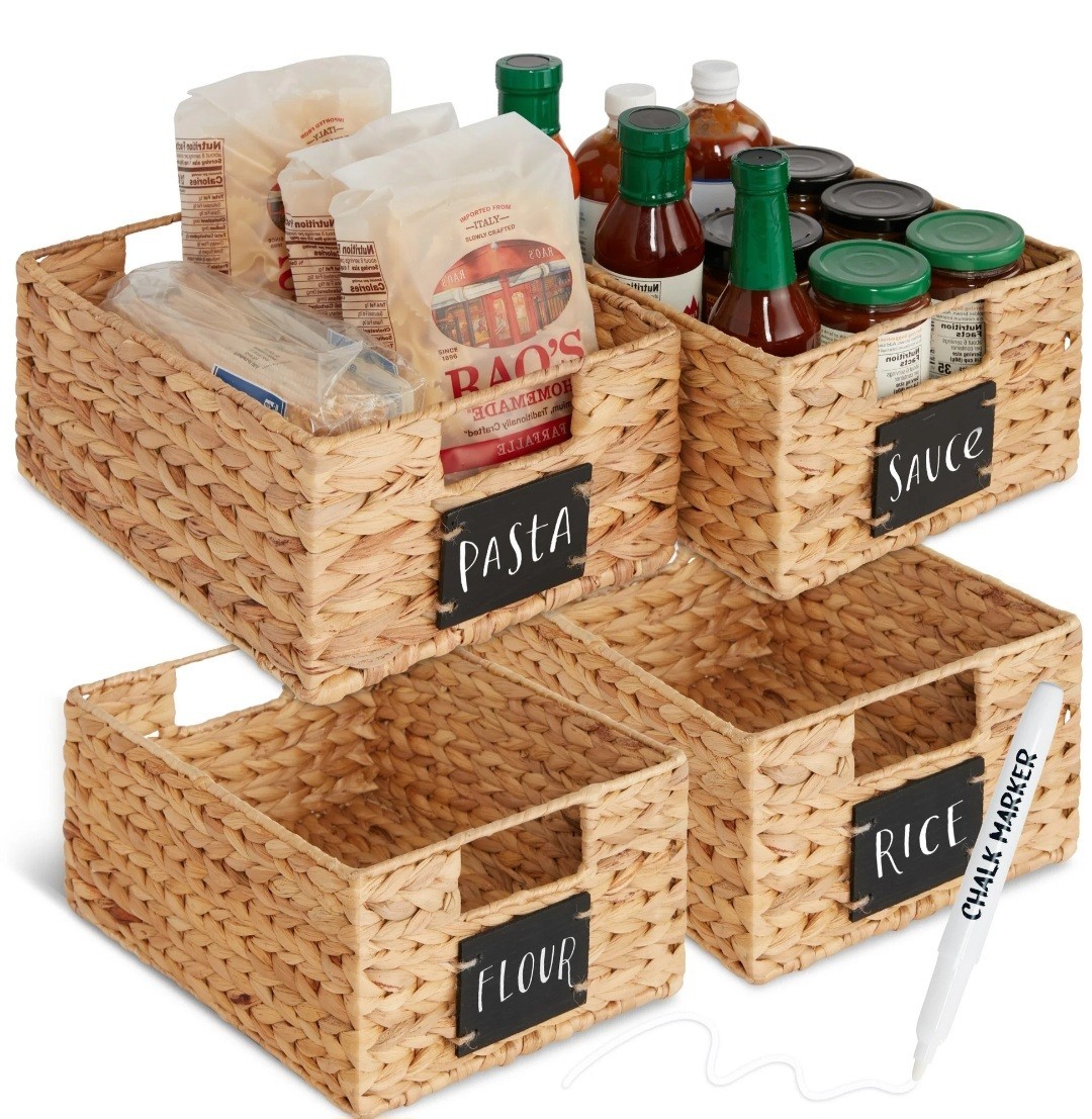 Best Choice Products Set of 4 9x12in Water Hyacinth Pantry 9x12x5in, Natural