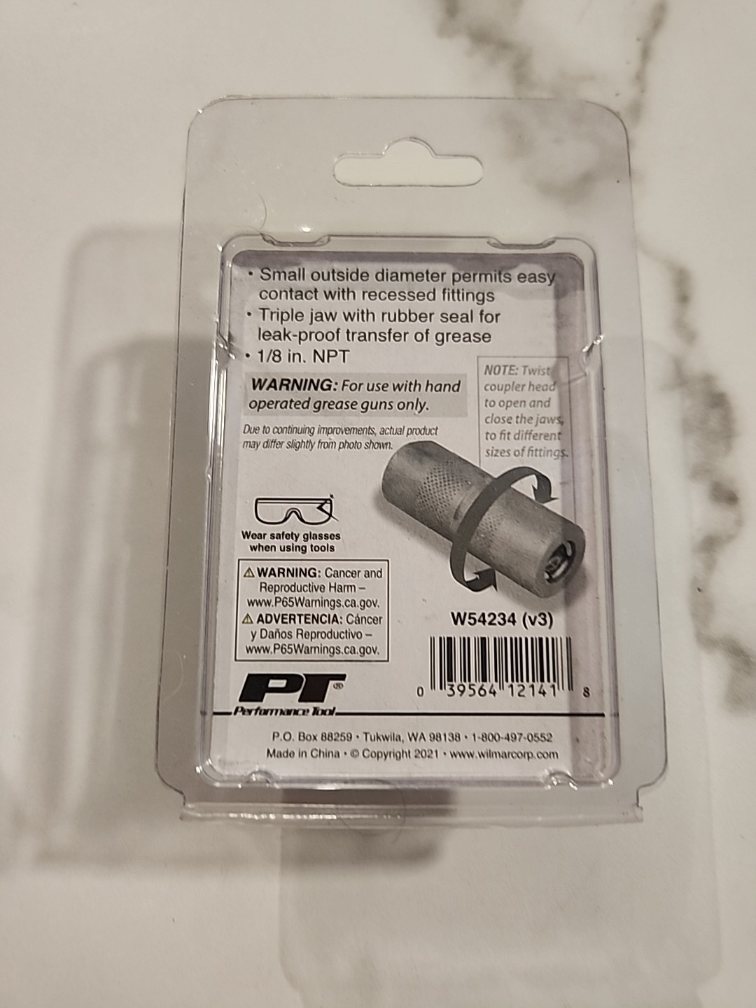 Performance Tool W54234 Grease Gun Coupler Narrow Body