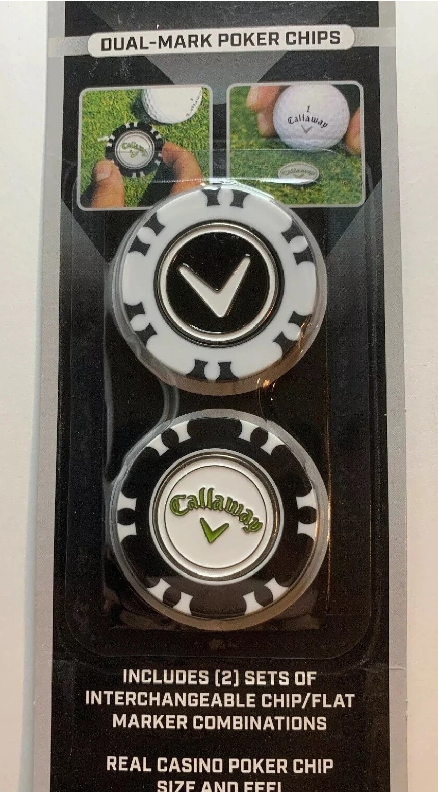 Callaway Golf Dual Mark Poker Chips w/ Magnetic Ball Markers, 2 Pack, New