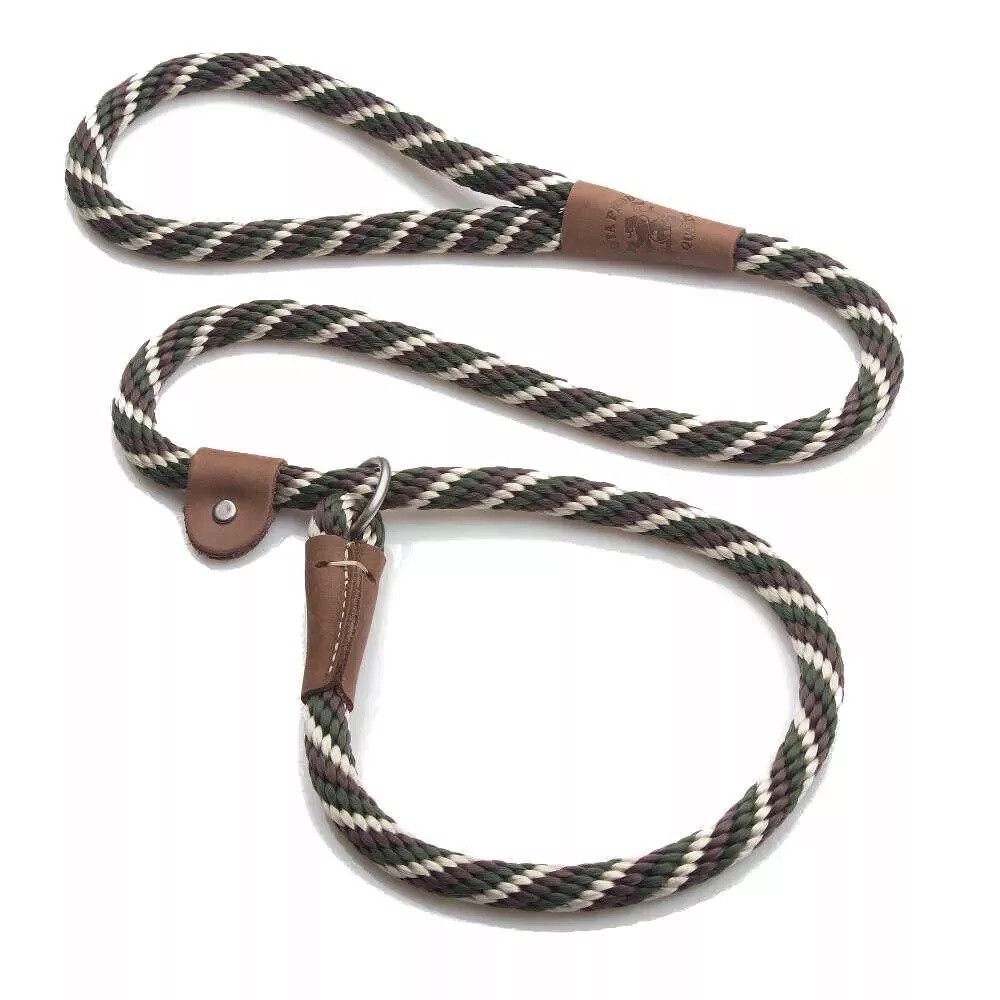 Mendota Dog Leash British Style Slip Lead, Woodlands,  4, 6 Foot Made In USA