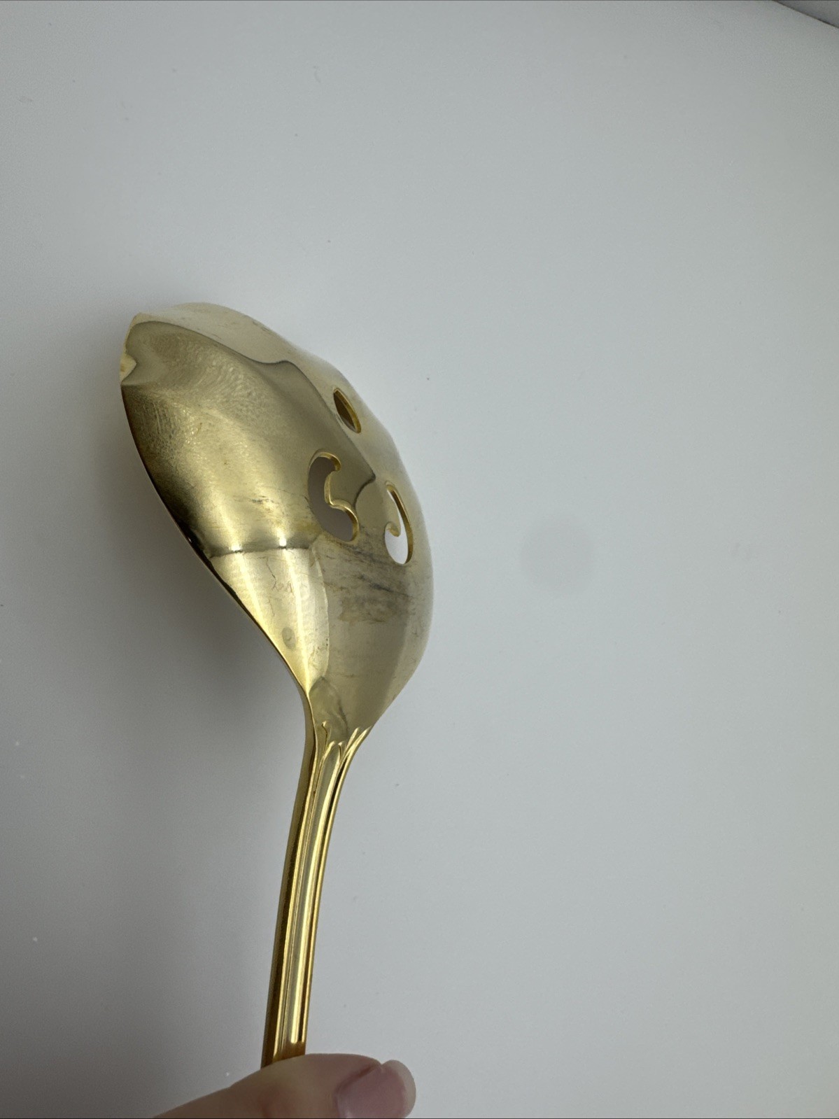 3 Excel St Joan Gold Electroplate Solid & Pierced Casserole Spoon & Fork