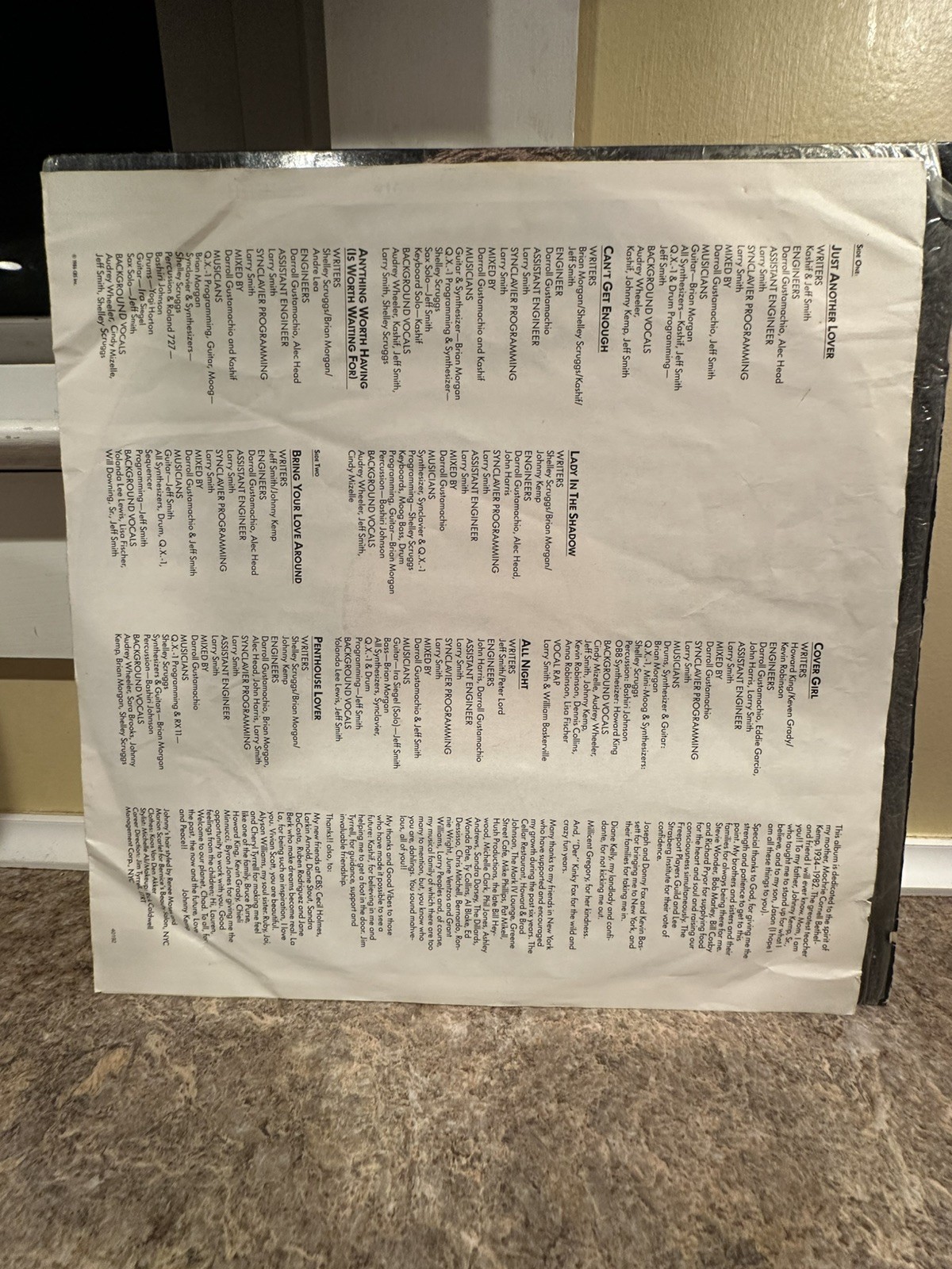 JOHNNY KEMP- Self Titled- Vinyl LP 1986 Orig Lyric Sleeve-Orig Shrink & Hype
