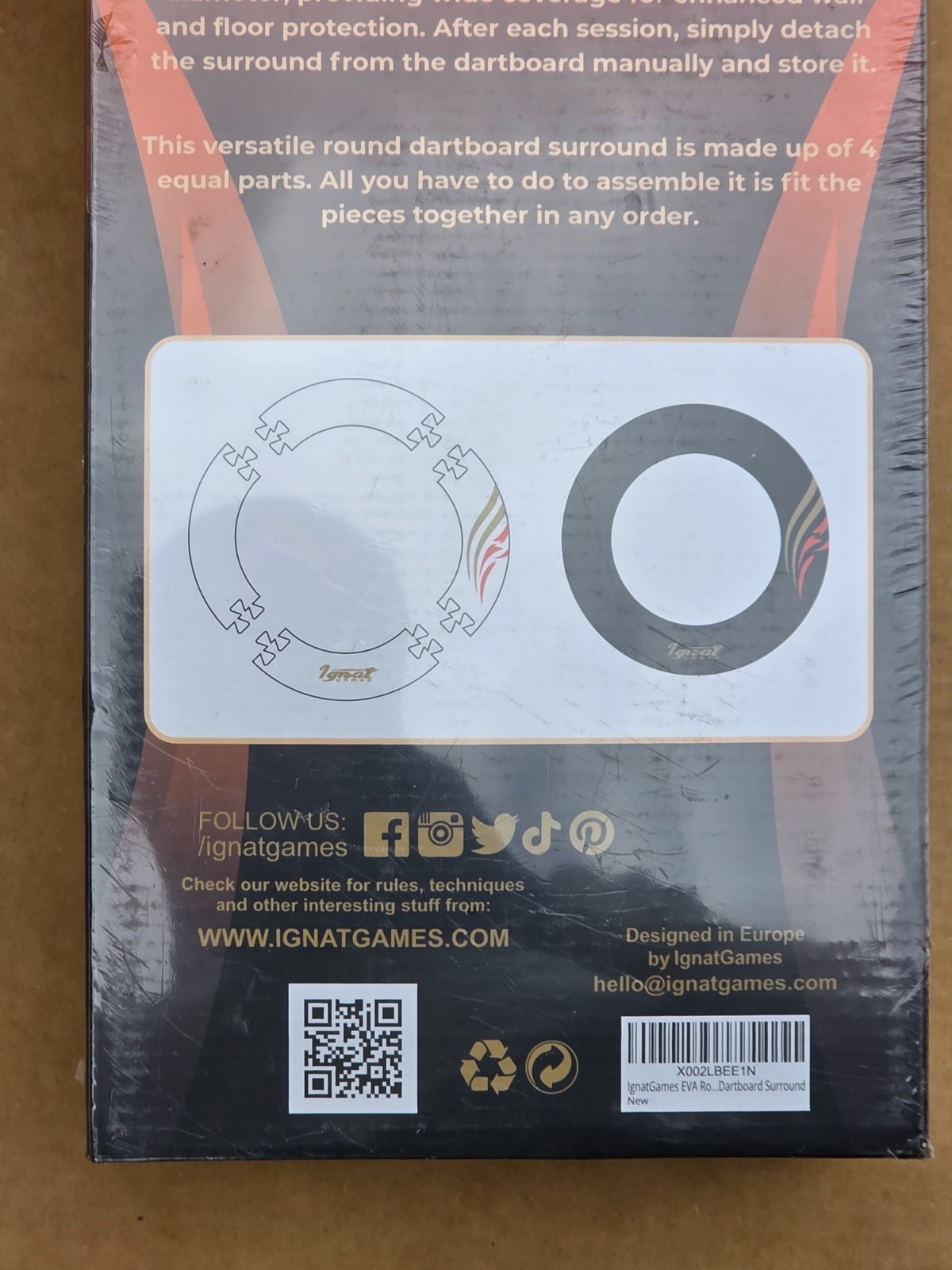 Games Dartboard Surround EVA Foam Board Backboard Wall Protector Black New