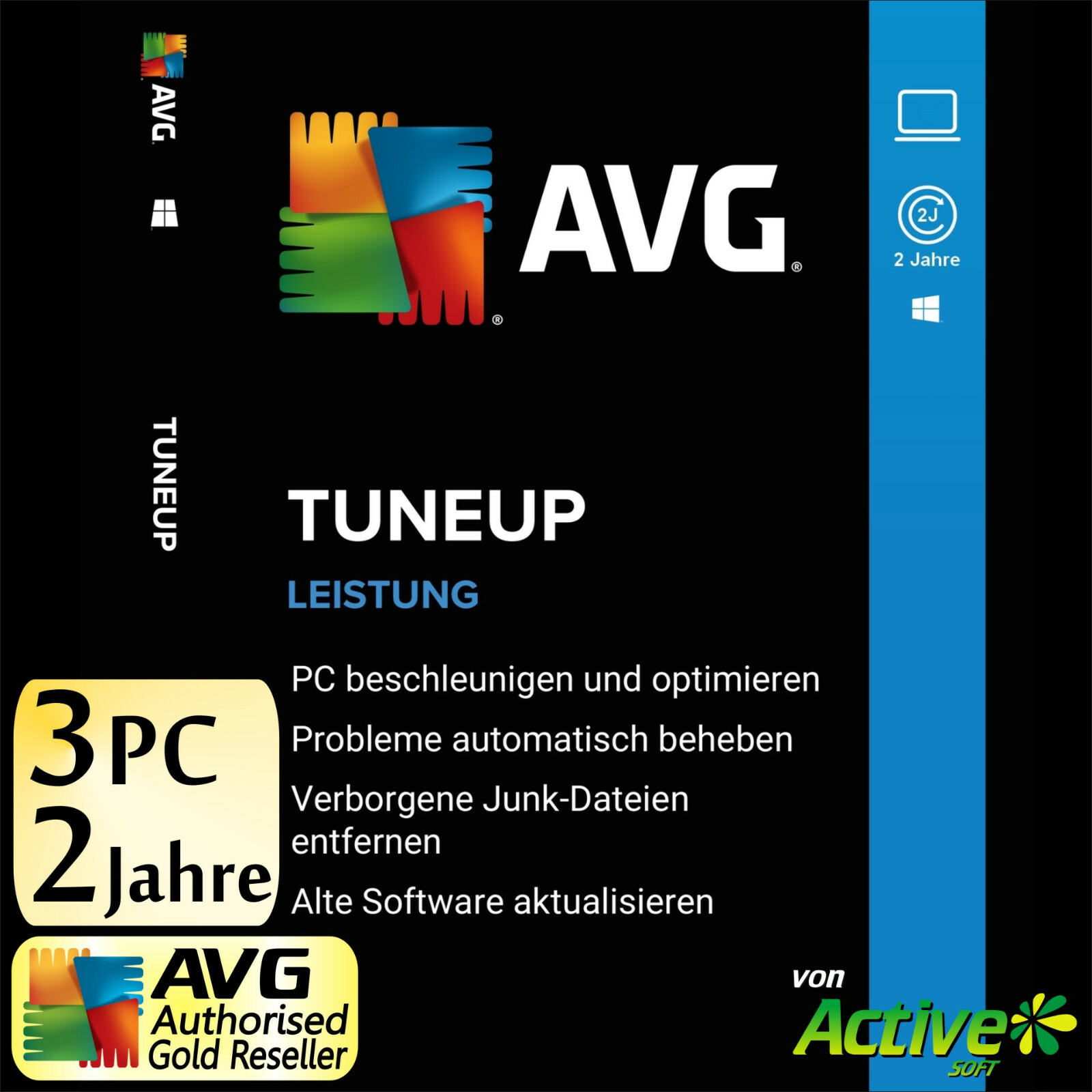 TuneUp Utilities 2023 3 PC 2 Jahre VOLLVERSION AVG PC TuneUp LEISTUNG 2022 DE