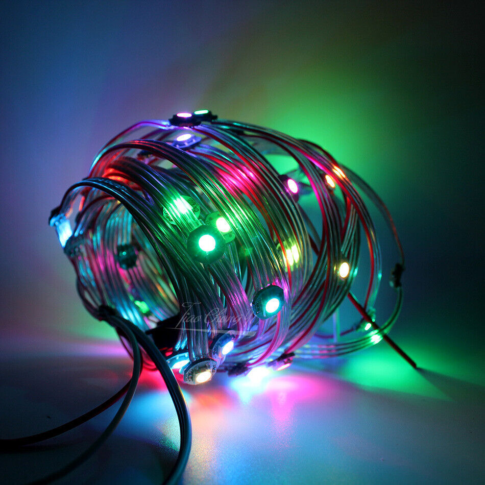 WS2812B RGB LED Module String Panel Pre-soldered on Heatsink with 9cm Wire 50PCS
