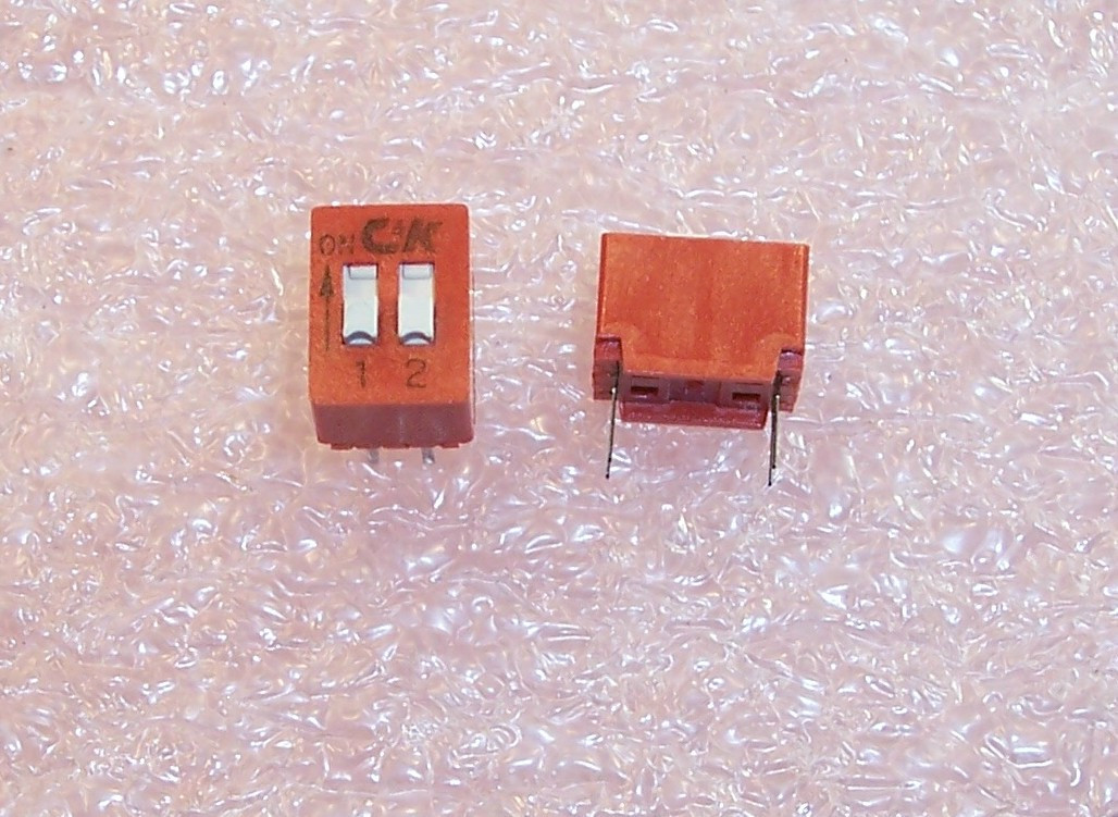 QTY (10) BD02 C&K  2 POSITION DIP SWITCH SPST ON-OFF.