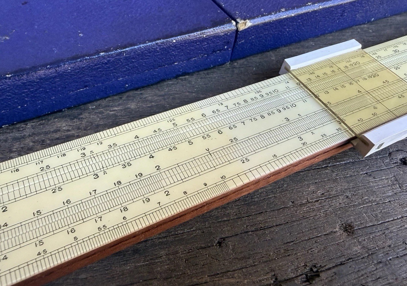 Vintage Unique Log Log Slide Sliding Rule & Case Measuring Drawing Old Tool