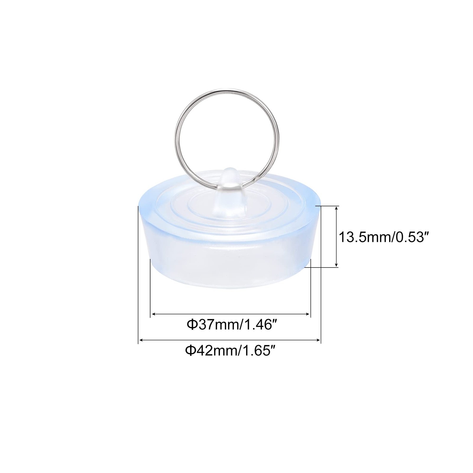 uxcell Rubber Sink Plug, Clear Drain Stopper Fit 1-1/2" to 1-5/8"