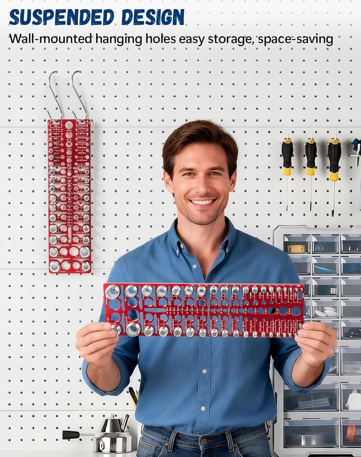 57 Nut and Bolt Thread Checker Thread Checker Standard and Metric Bolt...