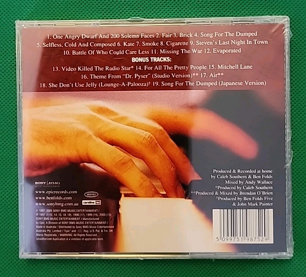 Ben Fold Five CD Whatever and Ever Amen Plus Bonus Tracks New Sealed