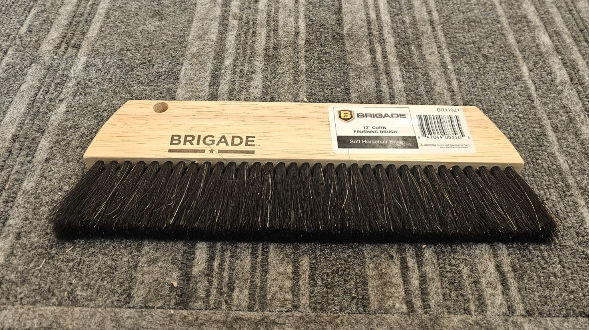 (QTY 5) Brigade BR11921 12" Curb Finishing Brush Soft Horsehair Brush Wood Black