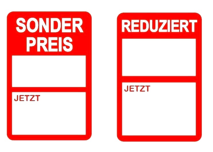 German - Red - SPECIAL OFFER / REDUCED - Now - Stickers, Sticky Labels, Tags