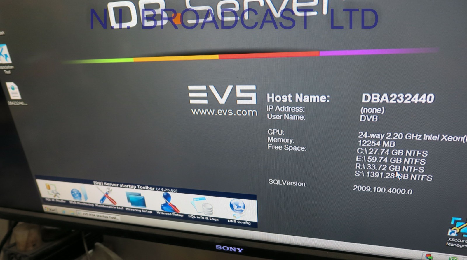 EVS DB server with IP director lice, IP engine, X square  (ref 2)