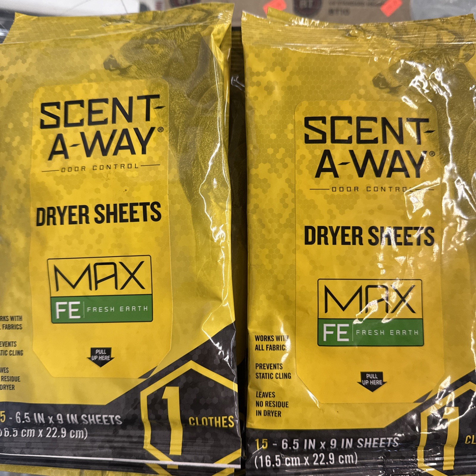 Scent-A-Way Dryer Sheets - Re-Sealable 15 Sheets Pack No Residue Odorless/Fresh