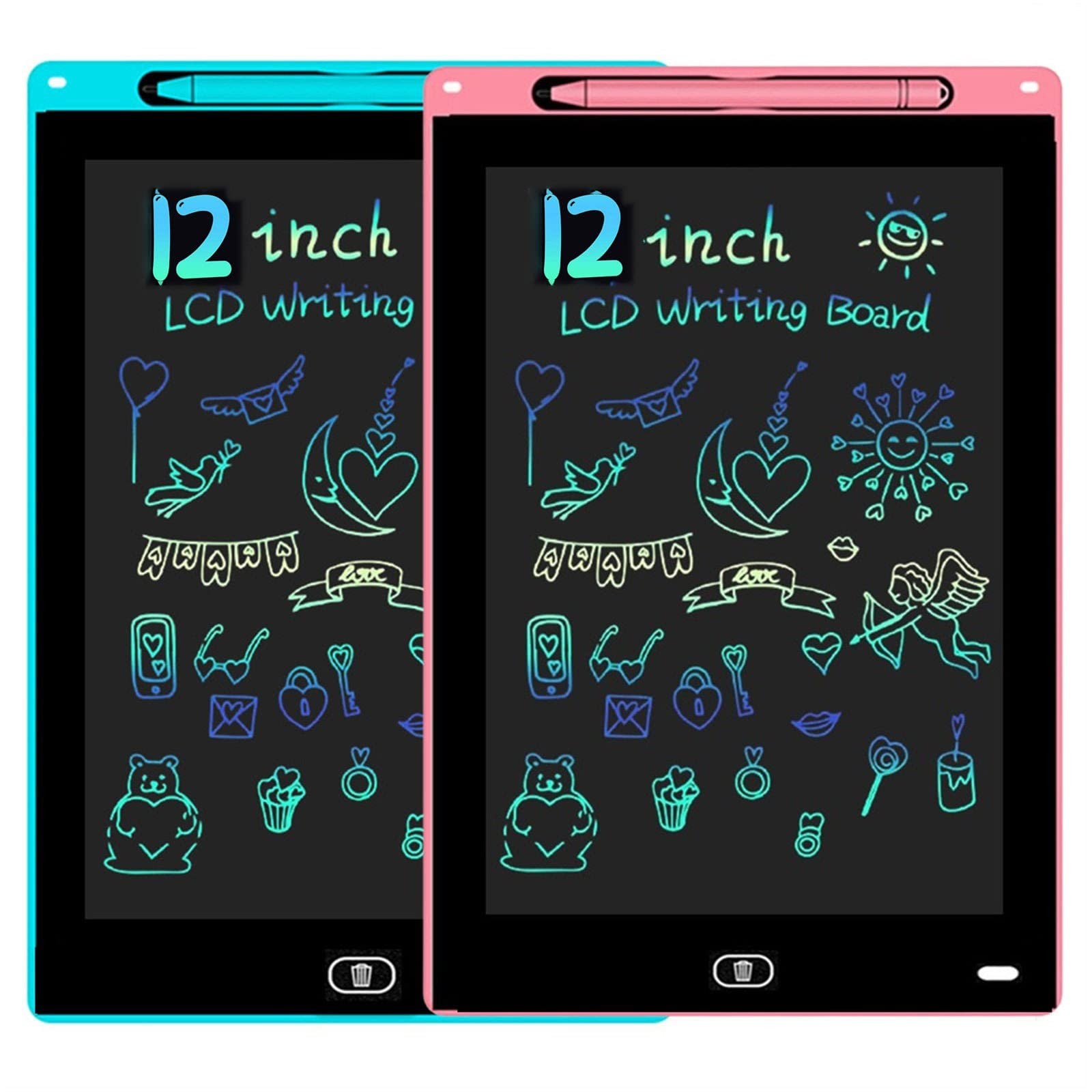 2 Pack LCD Writing Tablet for Kids Doodle Board 12-Inch, Electronic Blue,pink...