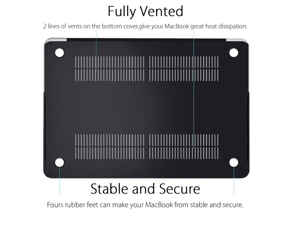 UESWILL Smooth Matte Hard Case Cover Compatible with (Mid 2012-Mid 2015) Macbook