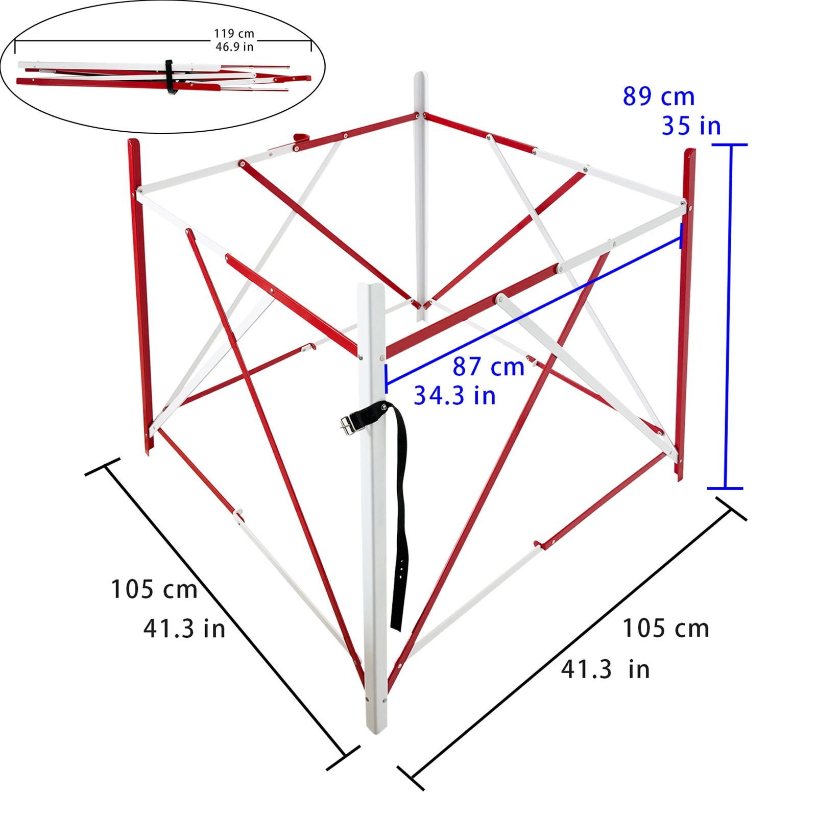 Portable Collapsible Manhole Cover Guard Rail Telescopic Fence 41.3"*41.3"*35"