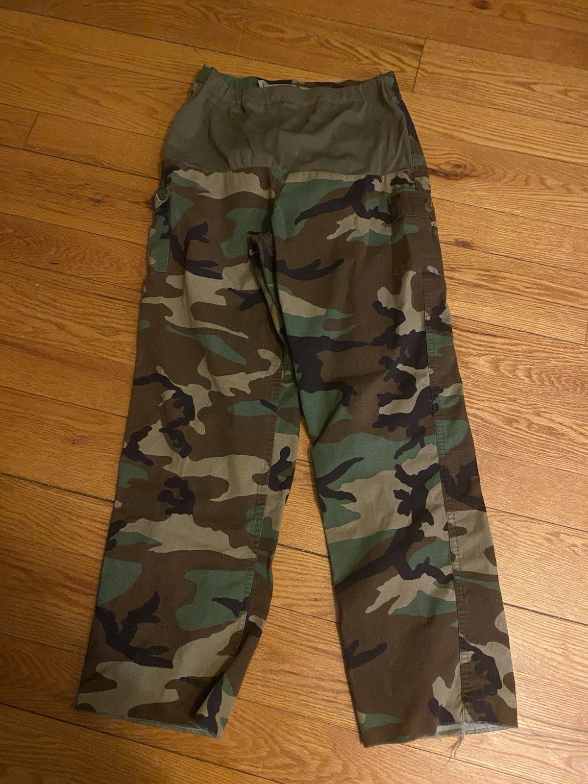 US GI Female BDU Woodland Slacks Maternity Sz 16R Preowned