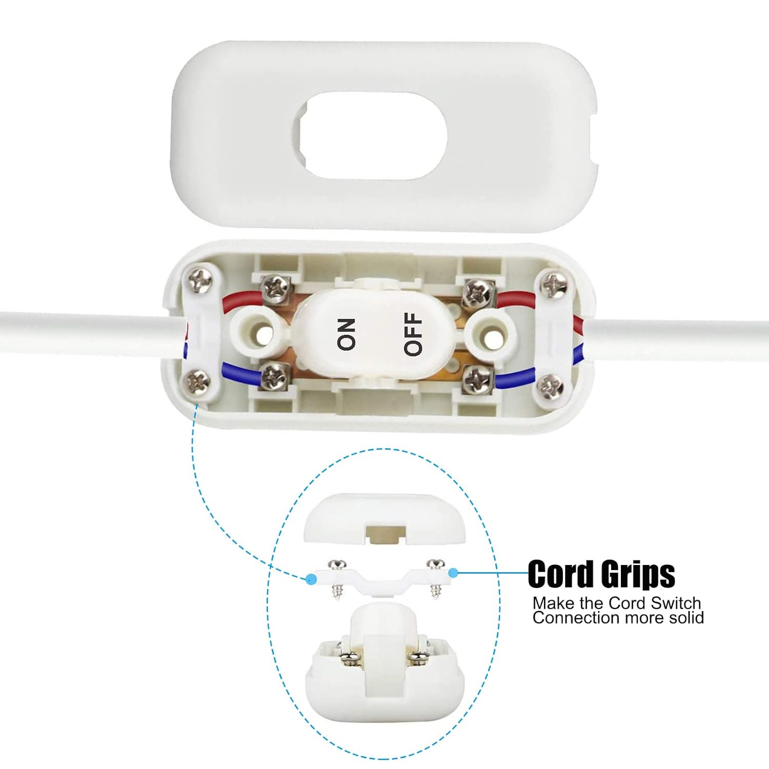 Inline Cord Switch, PLUSPOE 2-Pack on off Button Control Lamp Appliance Switch