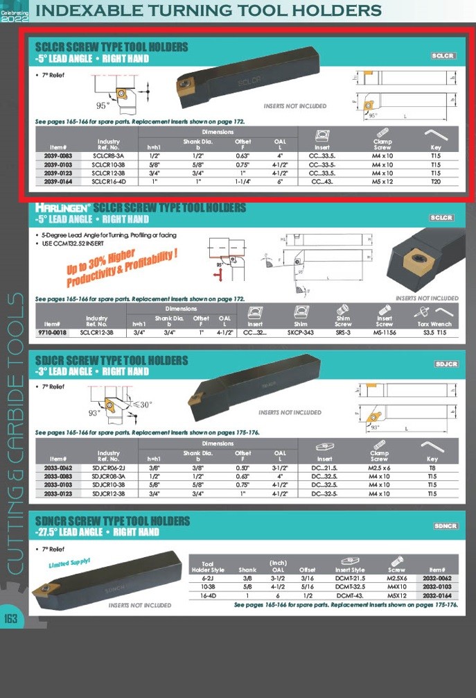 SCLCR 10-3B TURNING TOOL HOLDER (2039-0103)