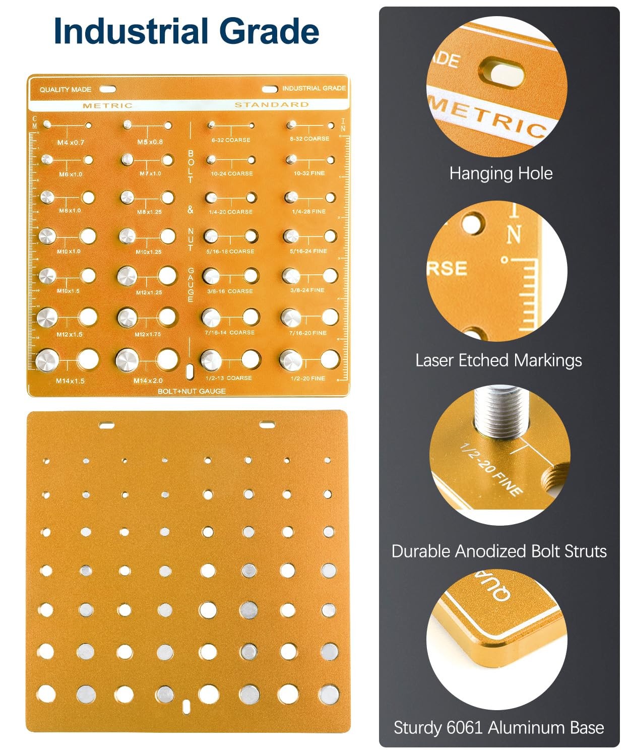 28 Nut and Bolt Thread Checker Bolt Identifier Board Bolt and Nut Identifier....