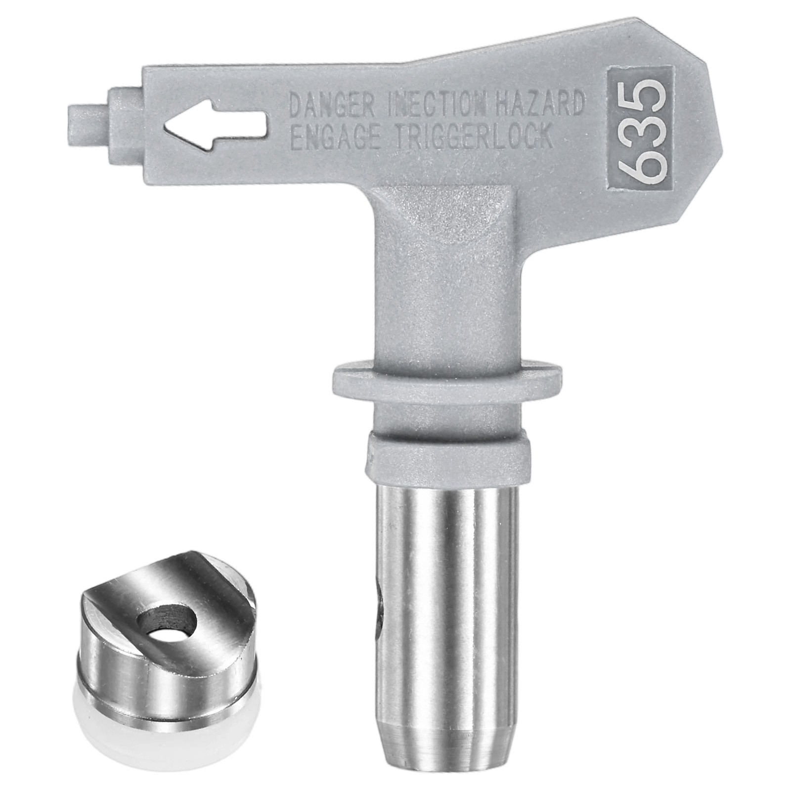 1-Set Paint Sprayer Tips Tungsten Steel with 1 Pad [Grey, 635]