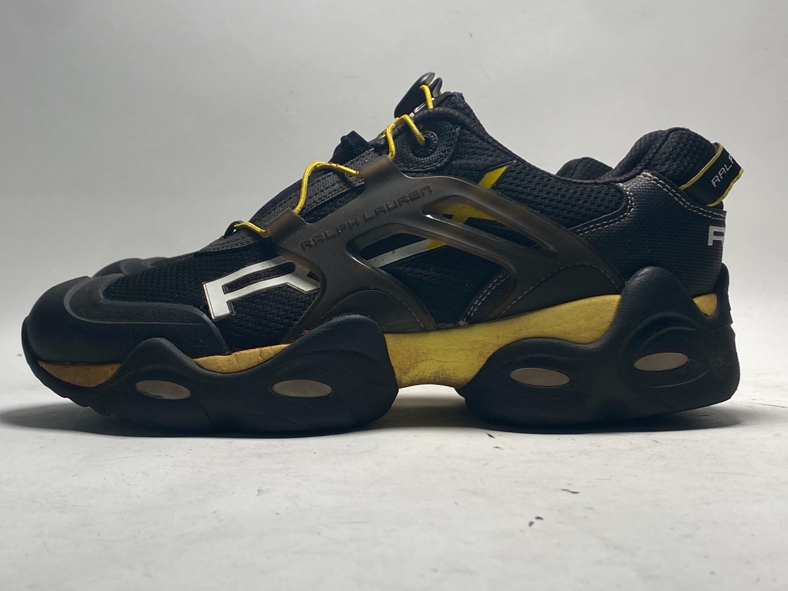 Y2K Ralph Lauren RLX Xtreme Men's Size US 9D Athletic Sport Shoes Black Yellow