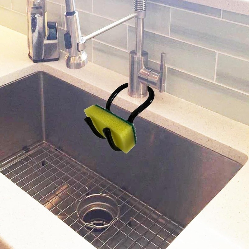 Sponge Holder Sink Caddy Fast Drying Faucet Mount Easy Install Rustproof New
