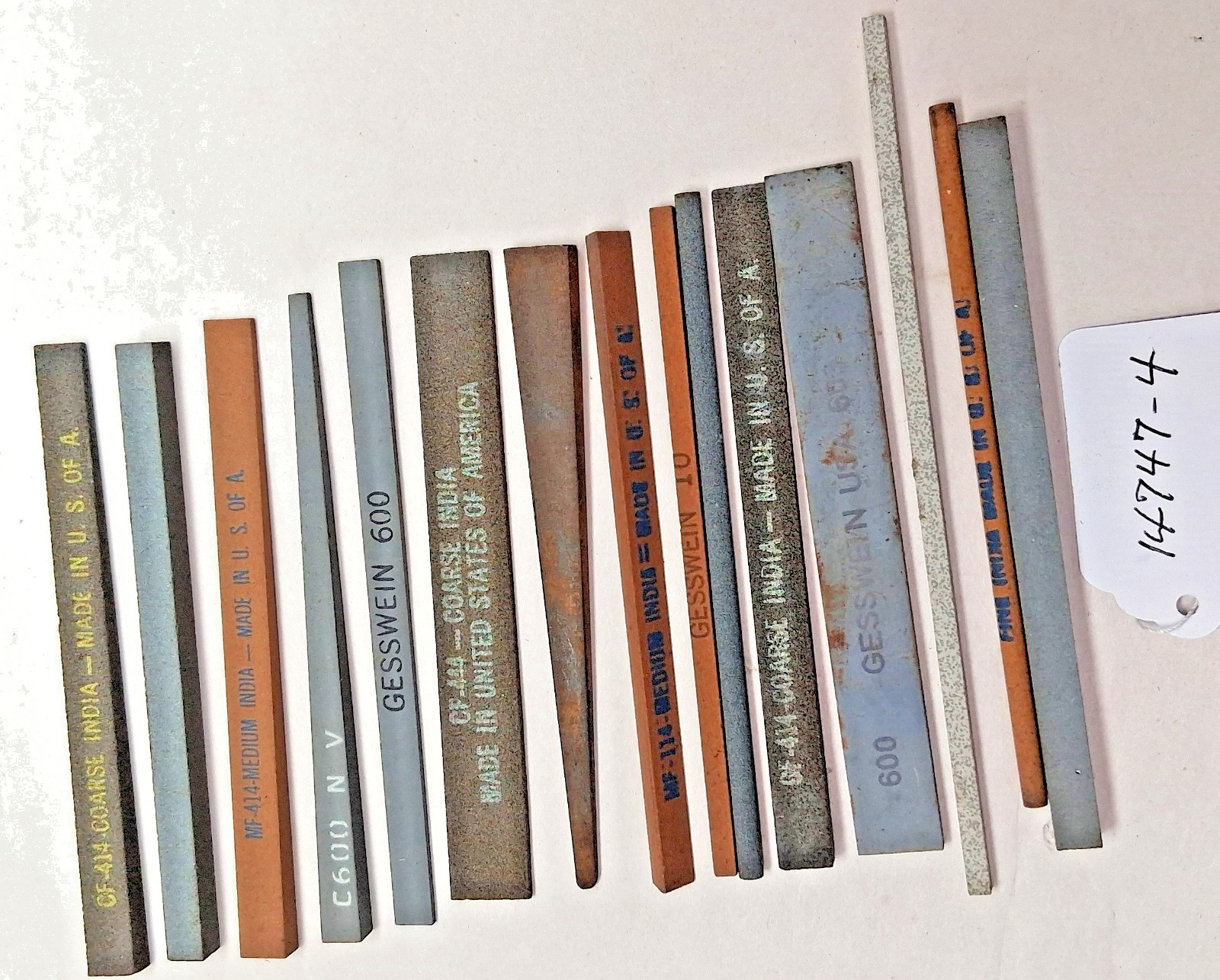 Stones, India, Gesswein & USA Machinist's Stones Lot, Assortment of 15 Stones
