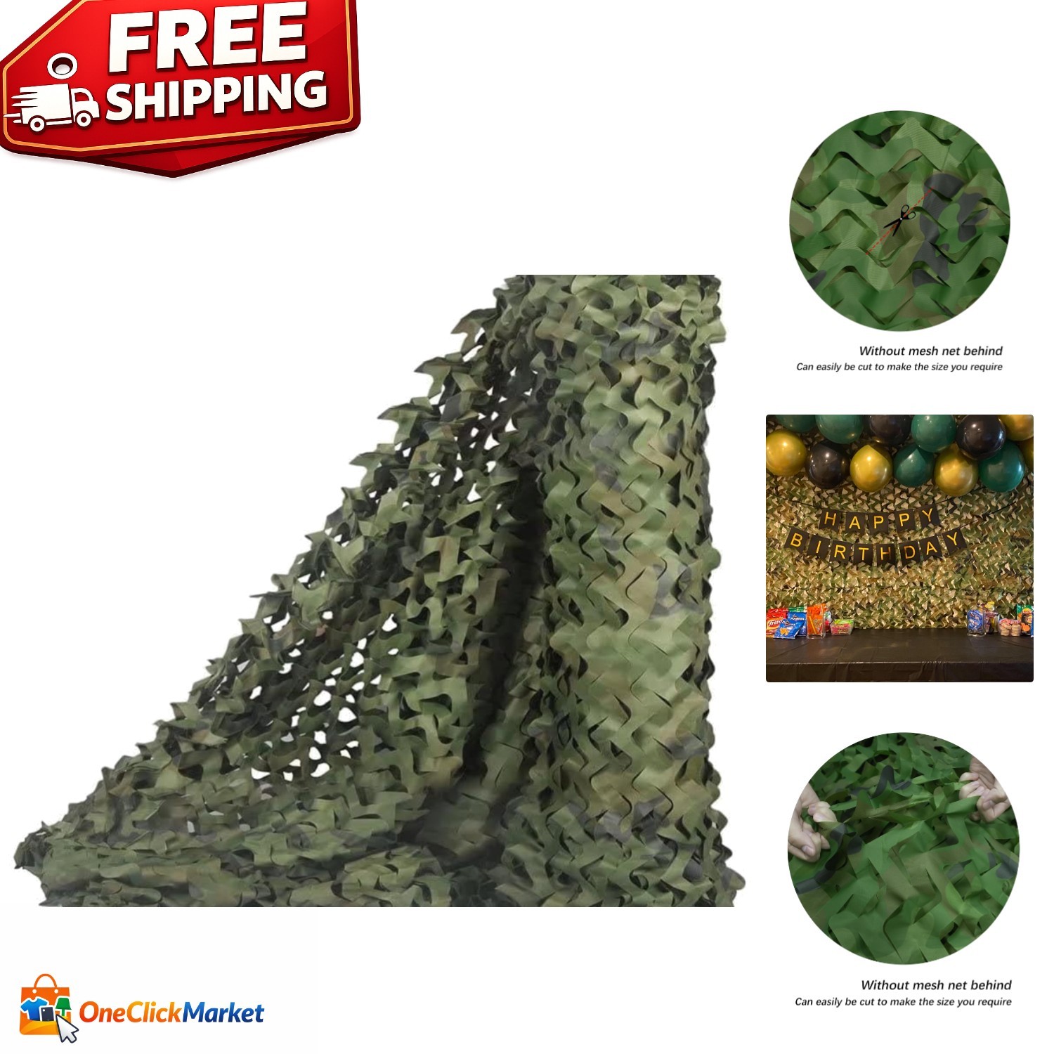 Camo Netting, Camouflage Net Blinds Great for Sunshade Camping Shooting Hunting