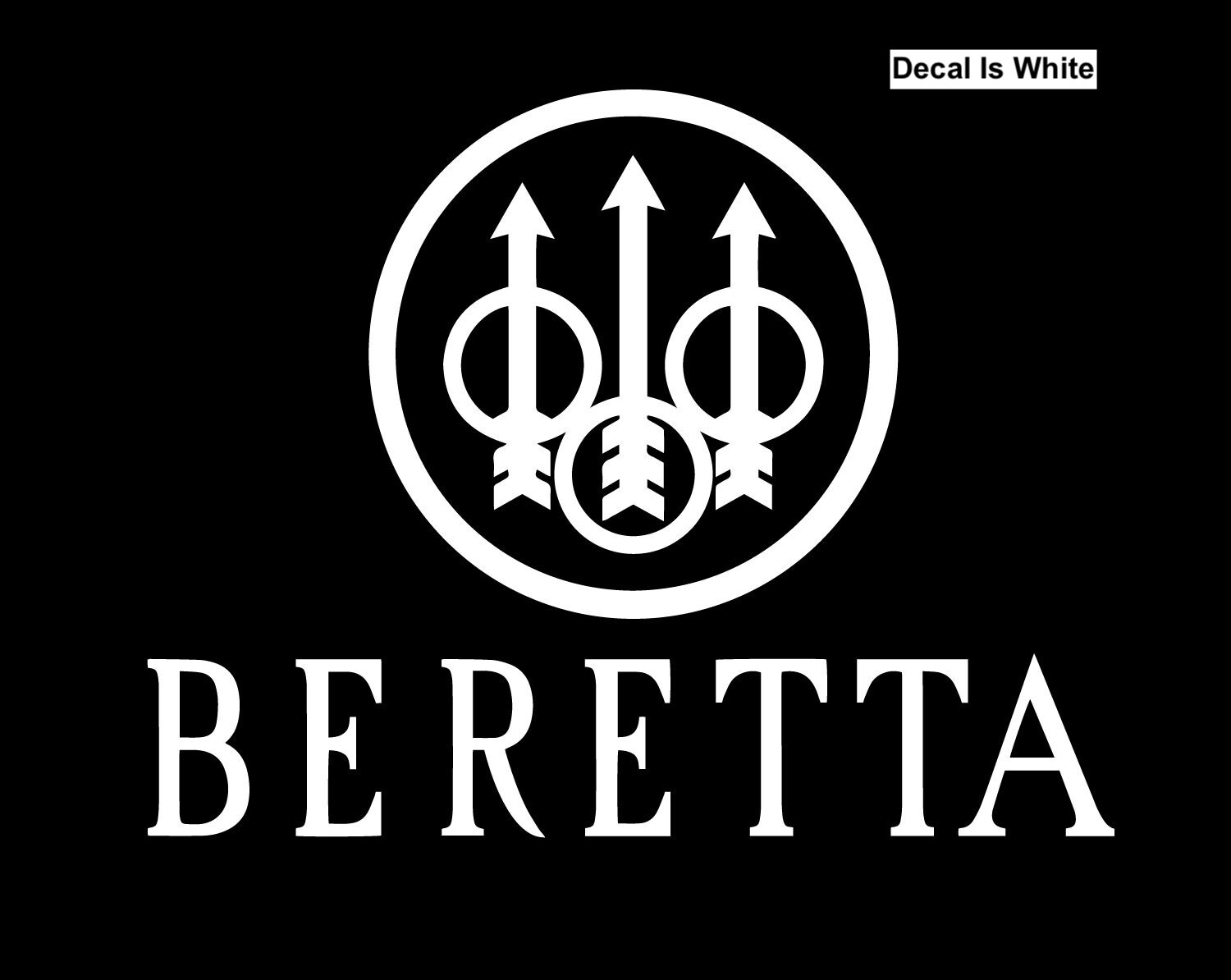 Beretta® Logo Window Decal Sticker – White